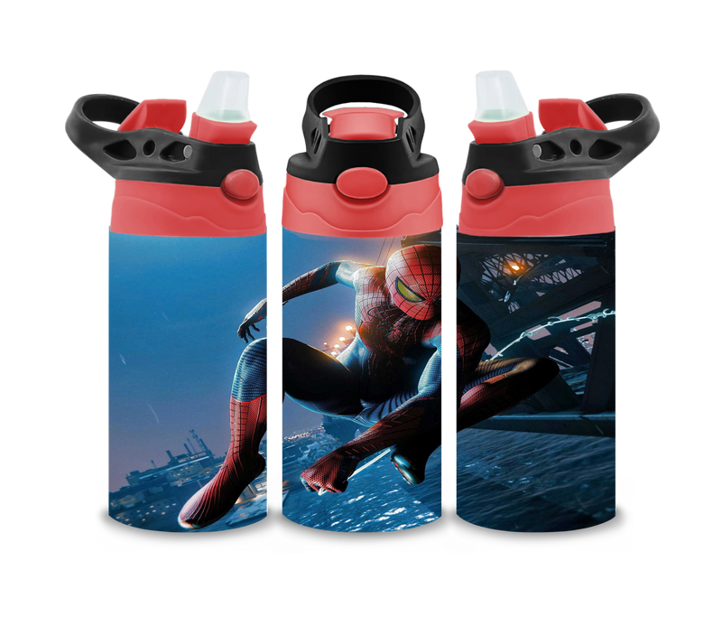 12oz Sublimation Flip Top Water Bottle Print - Red Man