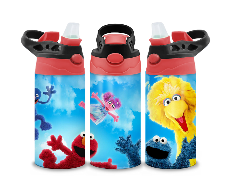12oz Sublimation Flip Top Water Bottle Print - Kids Street