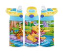 12oz Sublimation Flip Top Water Bottle Print - Bear and Friends