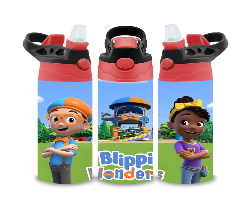 12oz Sublimation Flip Top Water Bottle Print - Blip