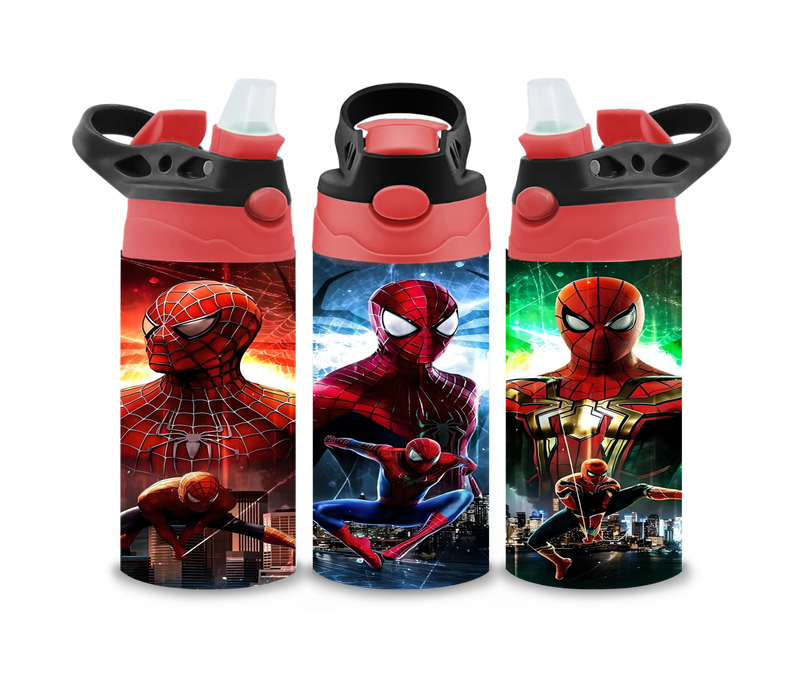 12oz Sublimation Flip Top Water Bottle Print - Red Man