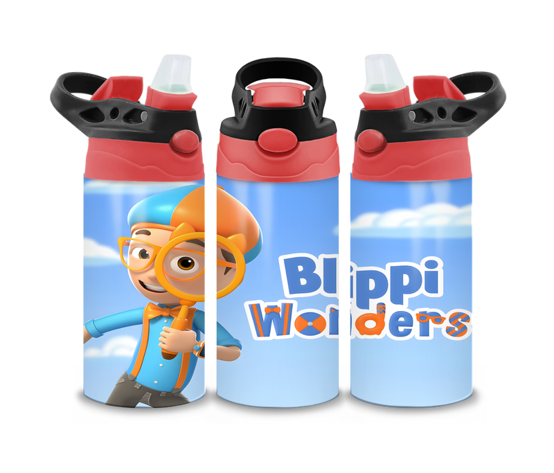 12oz Sublimation Flip Top Water Bottle Print - Blip