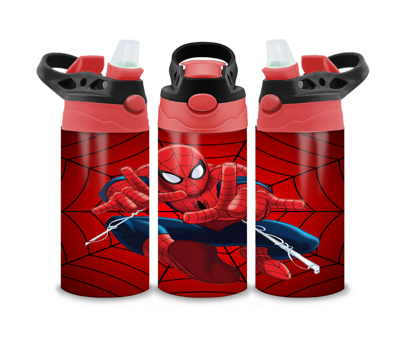 12oz Sublimation Flip Top Water Bottle Print - Red Man