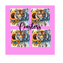 Sublimation Coaster Prints 4 Per Pkt 4"x4" - Sunflower Tiger