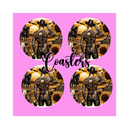 Round Coaster Sublimation Prints 4 Per Sheet - Tattoo Man