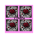 Sublimation Coaster Prints 4 Per Pkt 4"x4" - Red Rose