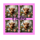 Sublimation Coaster Prints 4 Per Pkt 4"x4" - Floral Highlander
