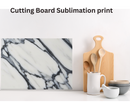 Cutting Board Sublimation Print - Black and White Marble