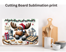 Cutting Board Sublimation Print - Christmas Moose