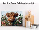 Cutting Board Sublimation Print - Christmas Highlander