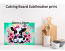 Cutting Board Sublimation Print - Cute Cow