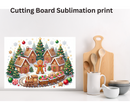 Cutting Board Sublimation Print - Gingerbread Train