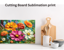 Cutting Board Sublimation Print - Colourful Flowers
