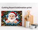 Cutting Board Sublimation Print - Peek-a-Boo Santa