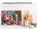 Cutting Board Sublimation Print - Cute Snowmen