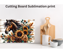 Cutting Board Sublimation Print - Sunflower Horse