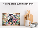 Cutting Board Sublimation Print - Floral Horse