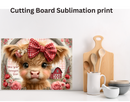 Cutting Board Sublimation Print - Red Bow Highlander