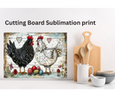 Cutting Board Sublimation Print - Cute Chickens