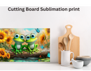 Cutting Board Sublimation Print - Cute Frogs