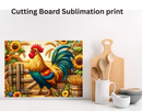 Cutting Board Sublimation Print - Sunflower Rooster