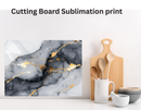 Cutting Board Sublimation Print - Black/Gold Marble