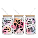 16oz Libby Glass Sublimation Print - Swear