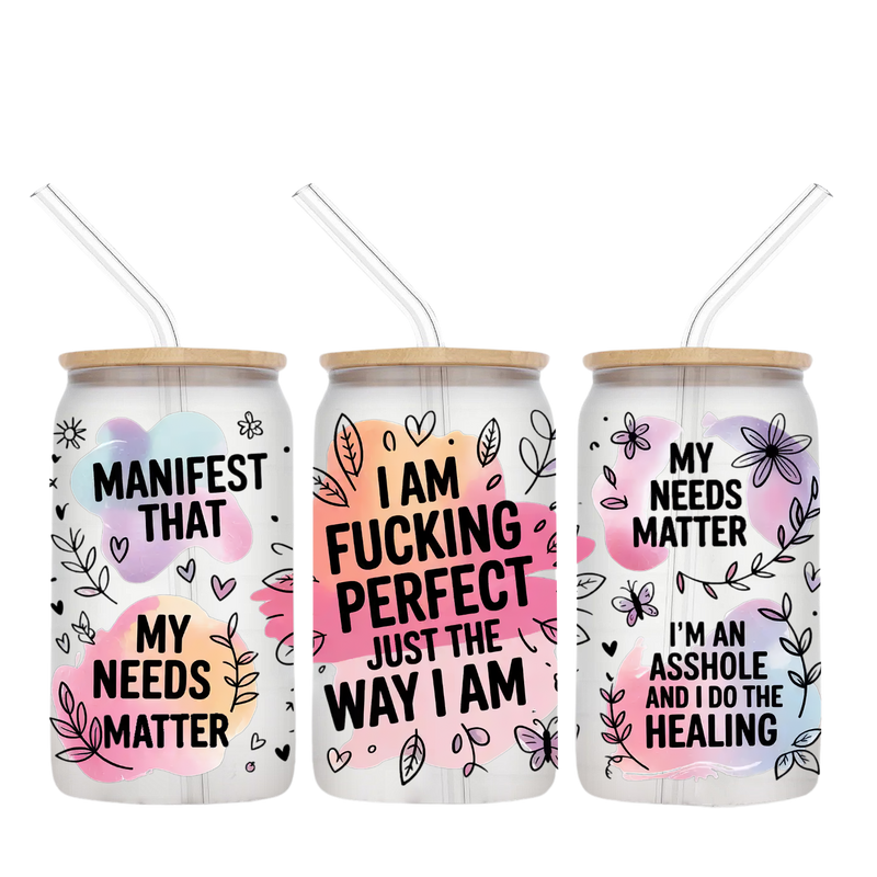 16oz Libby Glass Sublimation Print - Swear