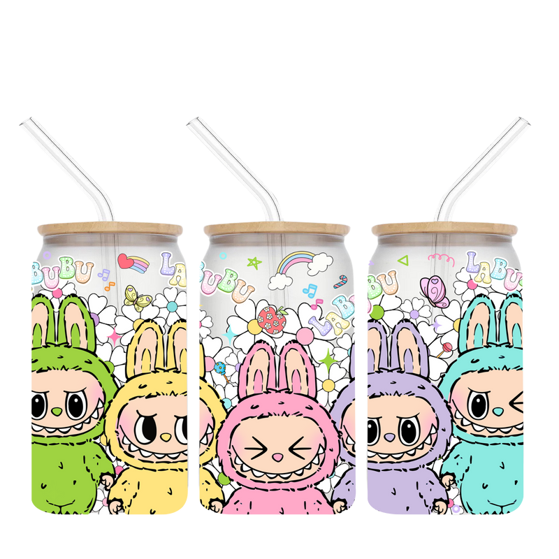 16oz Libby Glass Sublimation Print - Monster Dolls