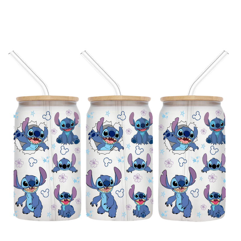 16oz Libby Glass Sublimation Print - Cartoon
