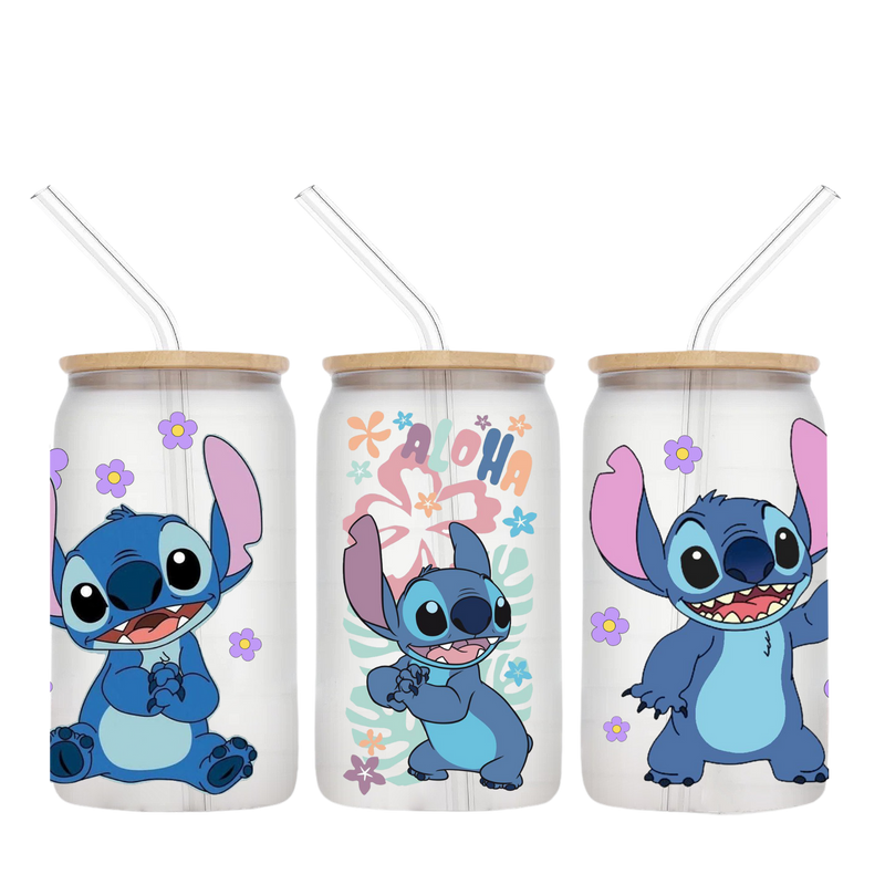 16oz Libby Glass Sublimation Print - Cartoon
