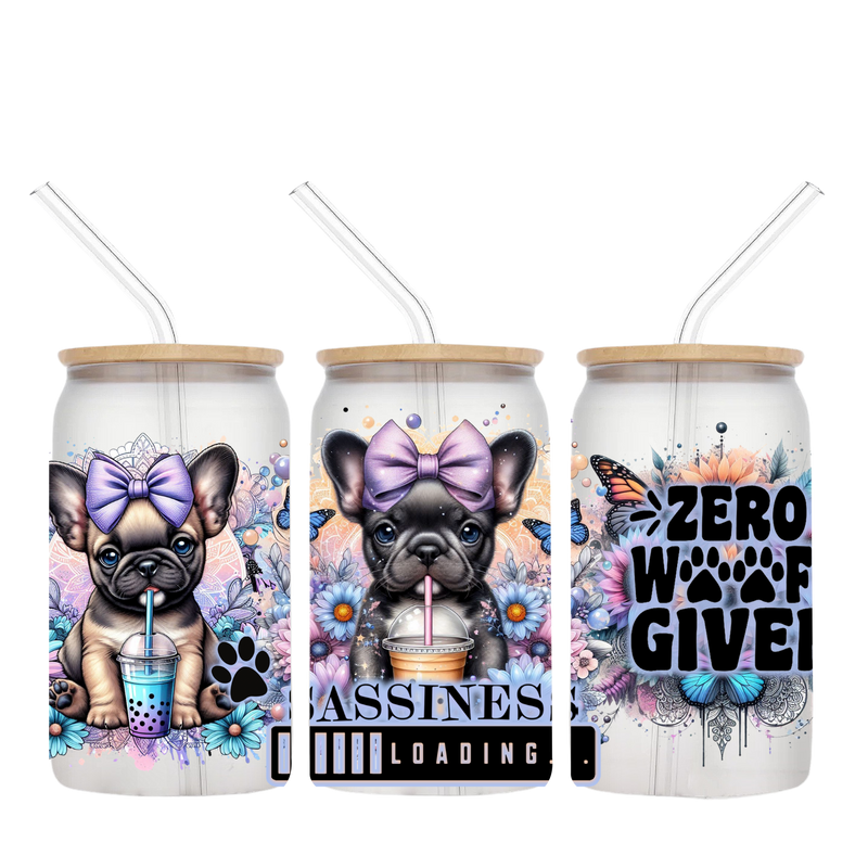 16oz Libby Glass Sublimation Print - Zero Woof