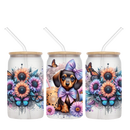 16oz Libby Glass Sublimation Print - Dachshund Coffee