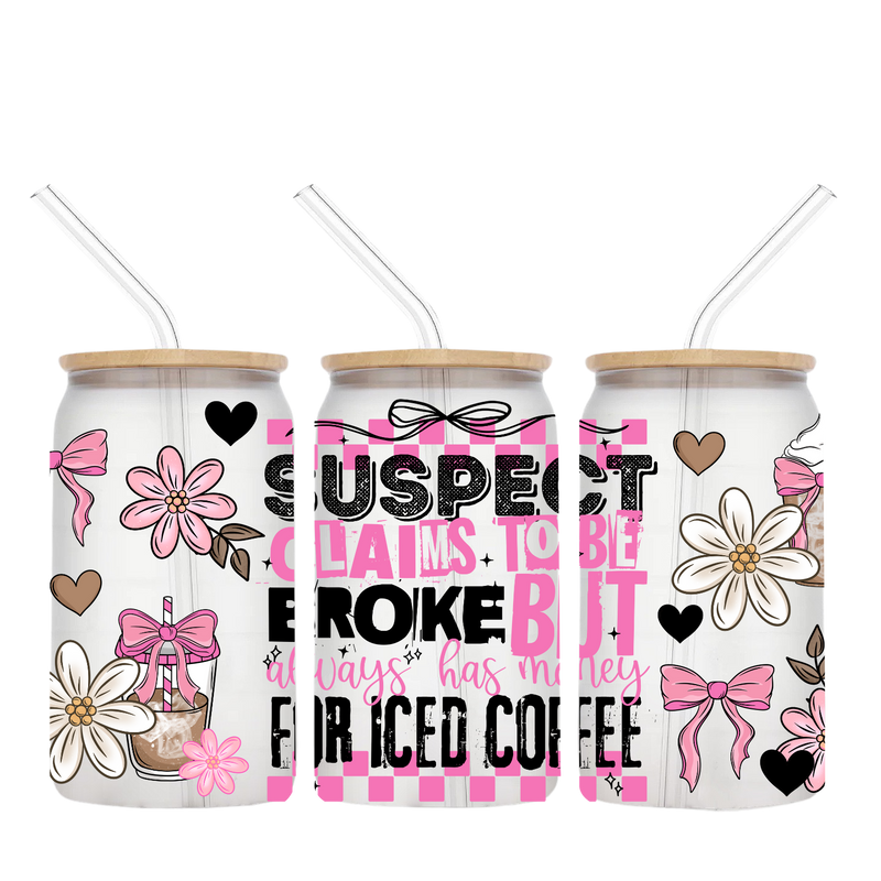 16oz Libby Glass Sublimation Print - Suspect