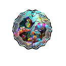 Wind Spinner Sublimation Print - Bright Floral Butterfly