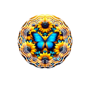 Wind Spinner Sublimation Print - Sunflower Blue Butterfly
