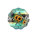 Wind Spinner Sublimation Print - Teal Sunflower