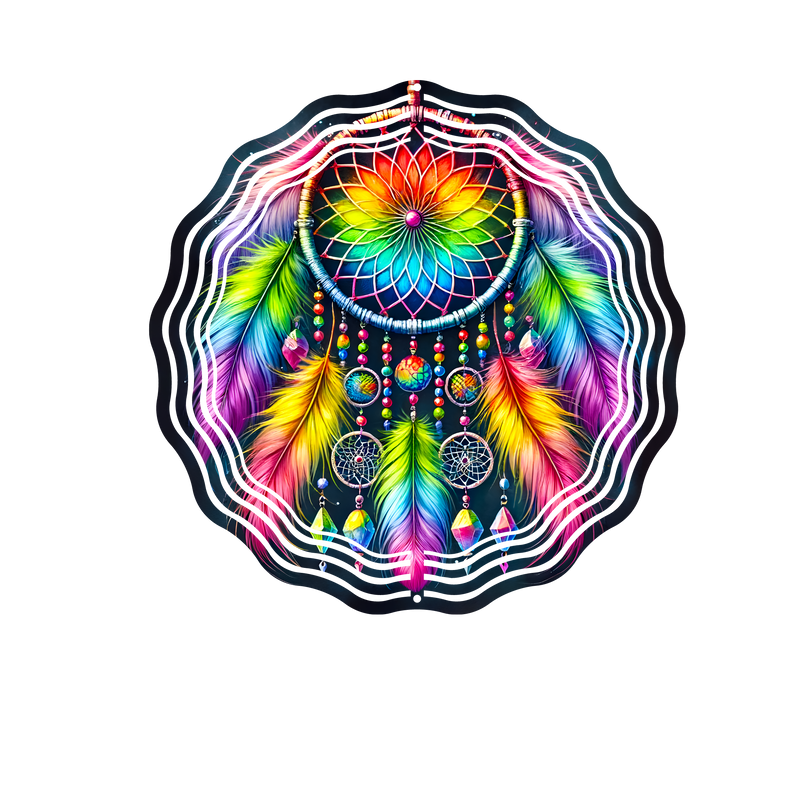 Rainbow Dream Catcher Wind Spinner design to fit an 8' Spinner.