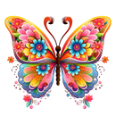 DTF Transfer Sheet - Bright Floral Butterfly