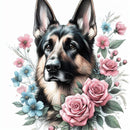 20oz Skinny Tumbler Printed Paper -German Sheppard Roses