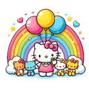 DTF Transfer Sheet - Rainbow Kitty