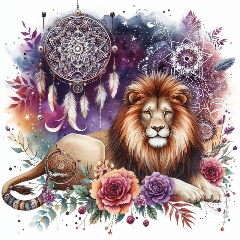 Dream Catcher Lion 20oz Skinny Tumbler Printed Paper