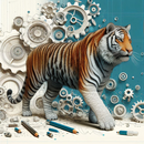 3D Tiger  20oz Skinny Tumbler Printed Paper