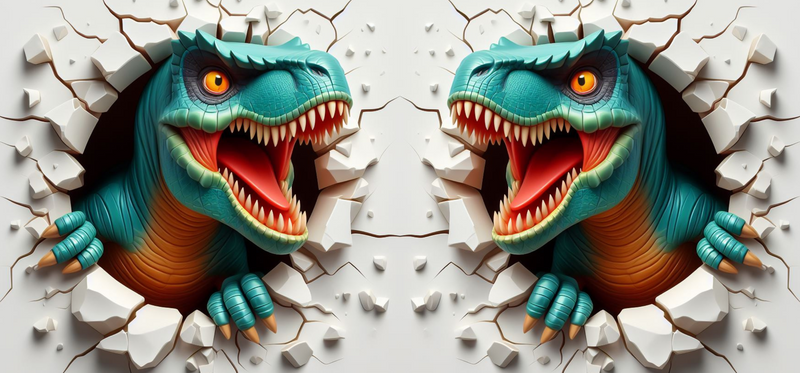 3D Angry Dino Printed Sublimation Paper for 11oz mug.
