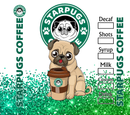 20oz Skinny Tumbler Printed Paper Star Pug