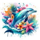 DTF Transfer Sheet - Dolphin Summer