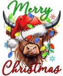 DTF Transfer Sheet - Highlander Cow Christmas