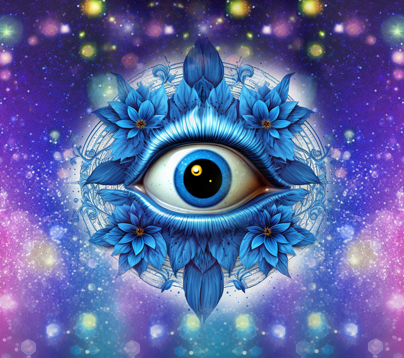 Purple Evil Eye Print 20oz Skinny Tumbler Printed Paper