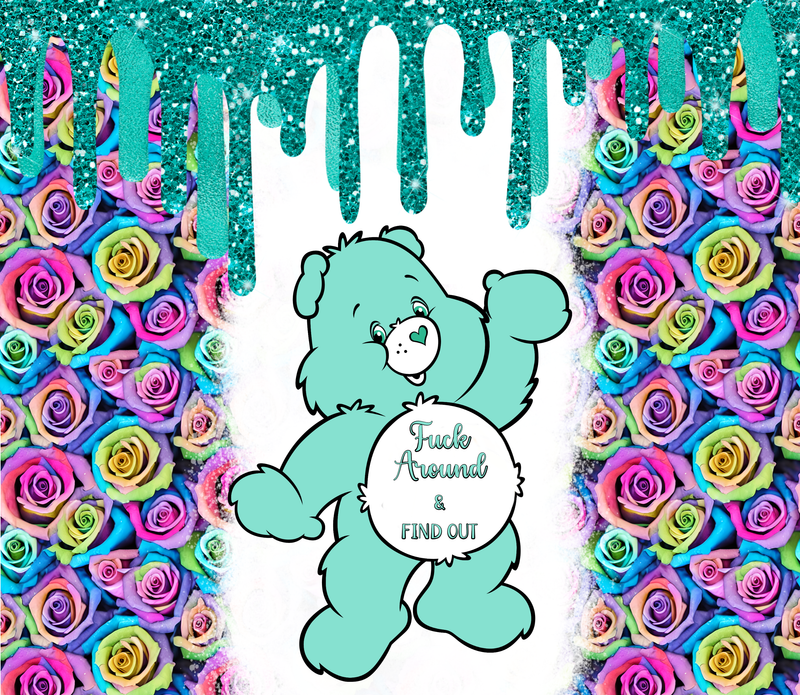 Fa Care Bear 20oz Skinny Tumbler Printed Paper