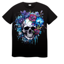 DTF Transfer Sheet - Blue Foral Skeleton